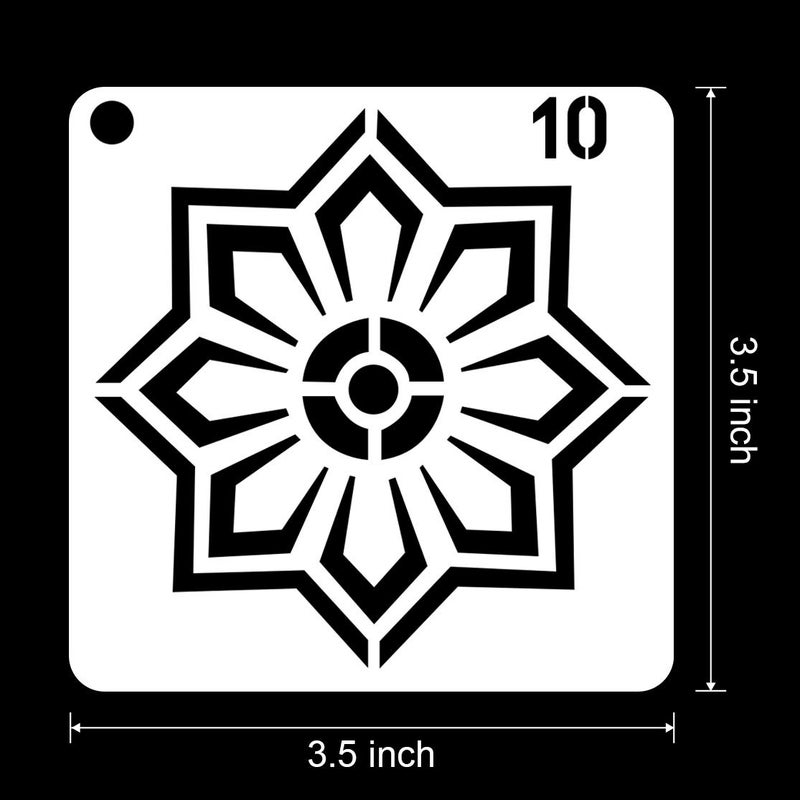 CH HAICHENG 36 PCS Reusable Mandala Stencils for Painting Rocks Wood Canvas Fabric Glass Pottery Art Projects - Image 3